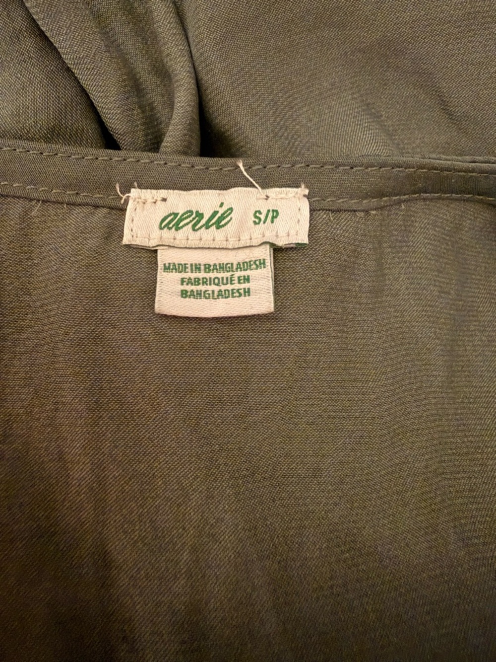 aerie Olive Green Slip Midi Dress with Side Slits NWOT S - Picture 8 of 8